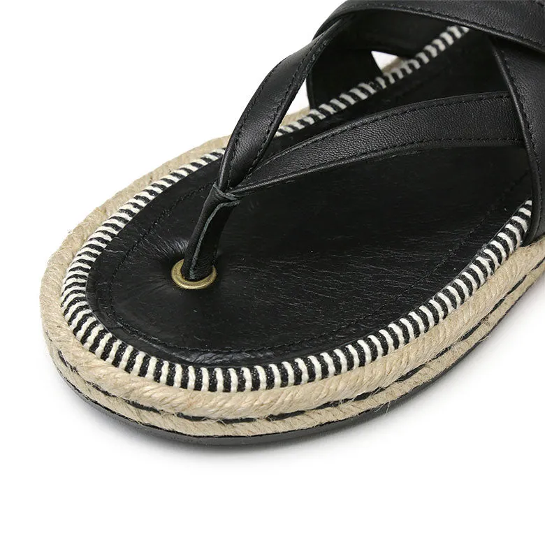 【9980円→4990円】ガイモ レザーサンダル アンクルストラップ フラット