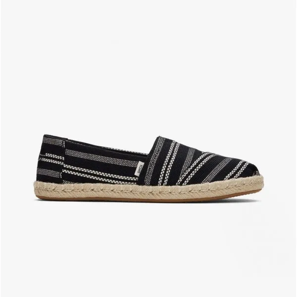 ALPARGATA ROPE Ladies Slip-On Canvas Espadrilles Black