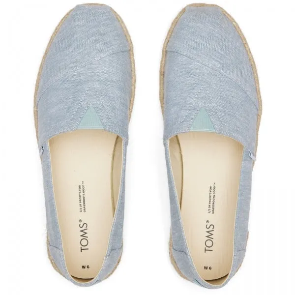 ALPARGATA ROPE Ladies Slip-On Canvas Espadrilles Light Blue