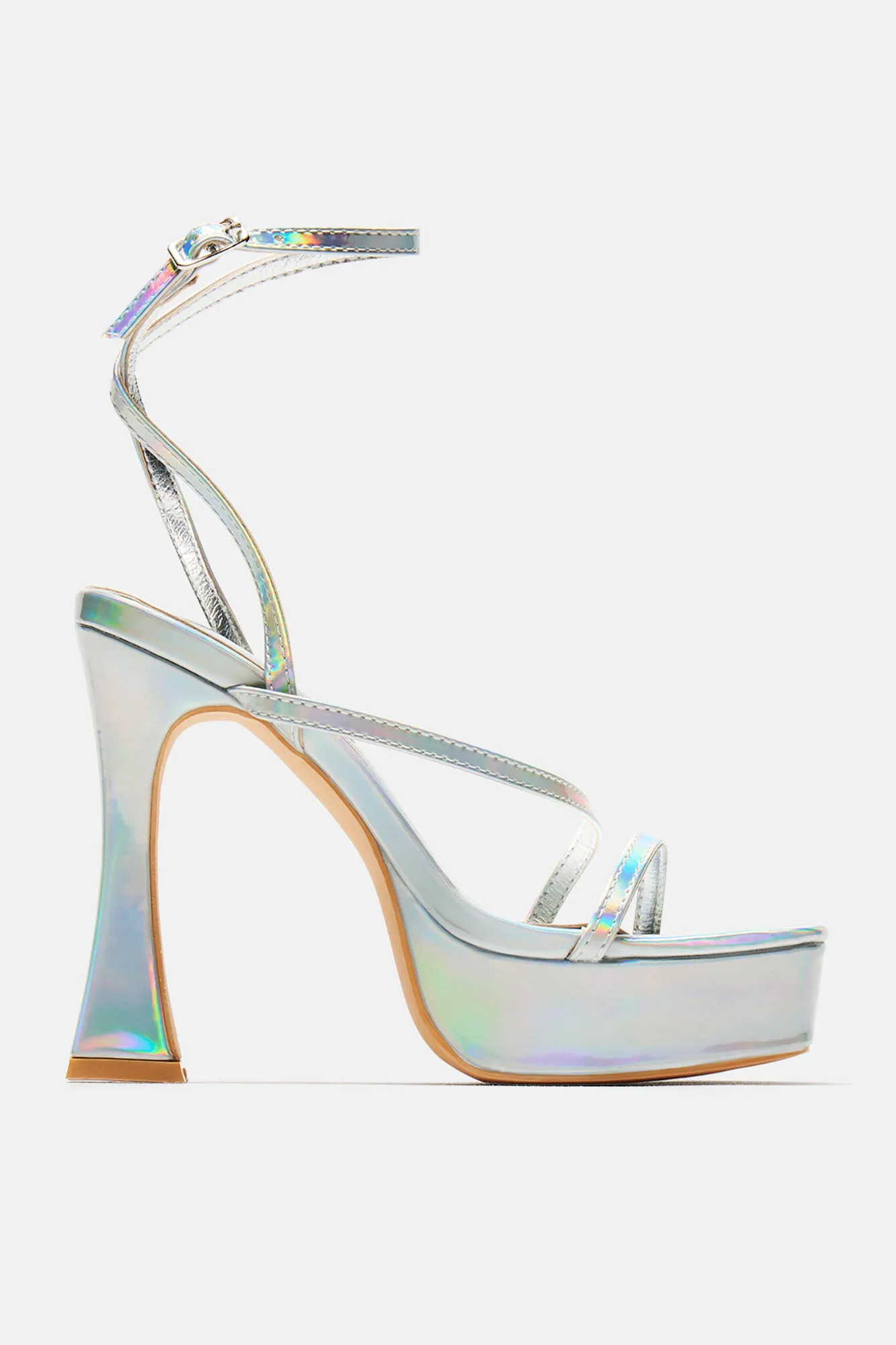 Andrea Platform Block Heels - Silver