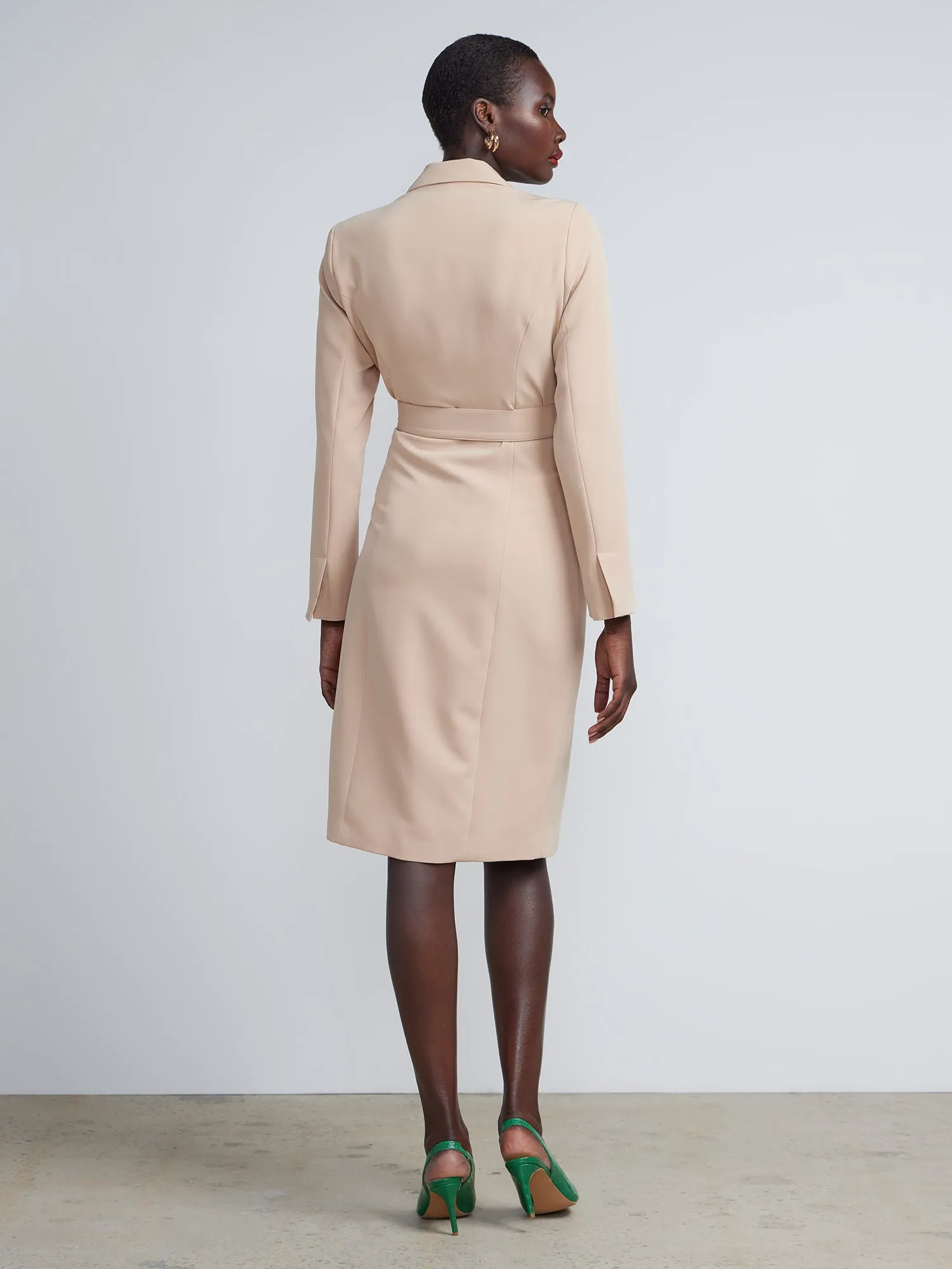 Belted Long Blazer Dress