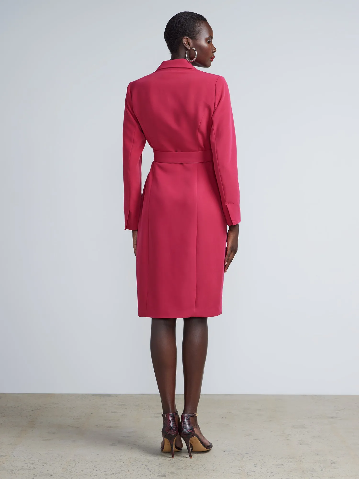 Belted Long Blazer Dress