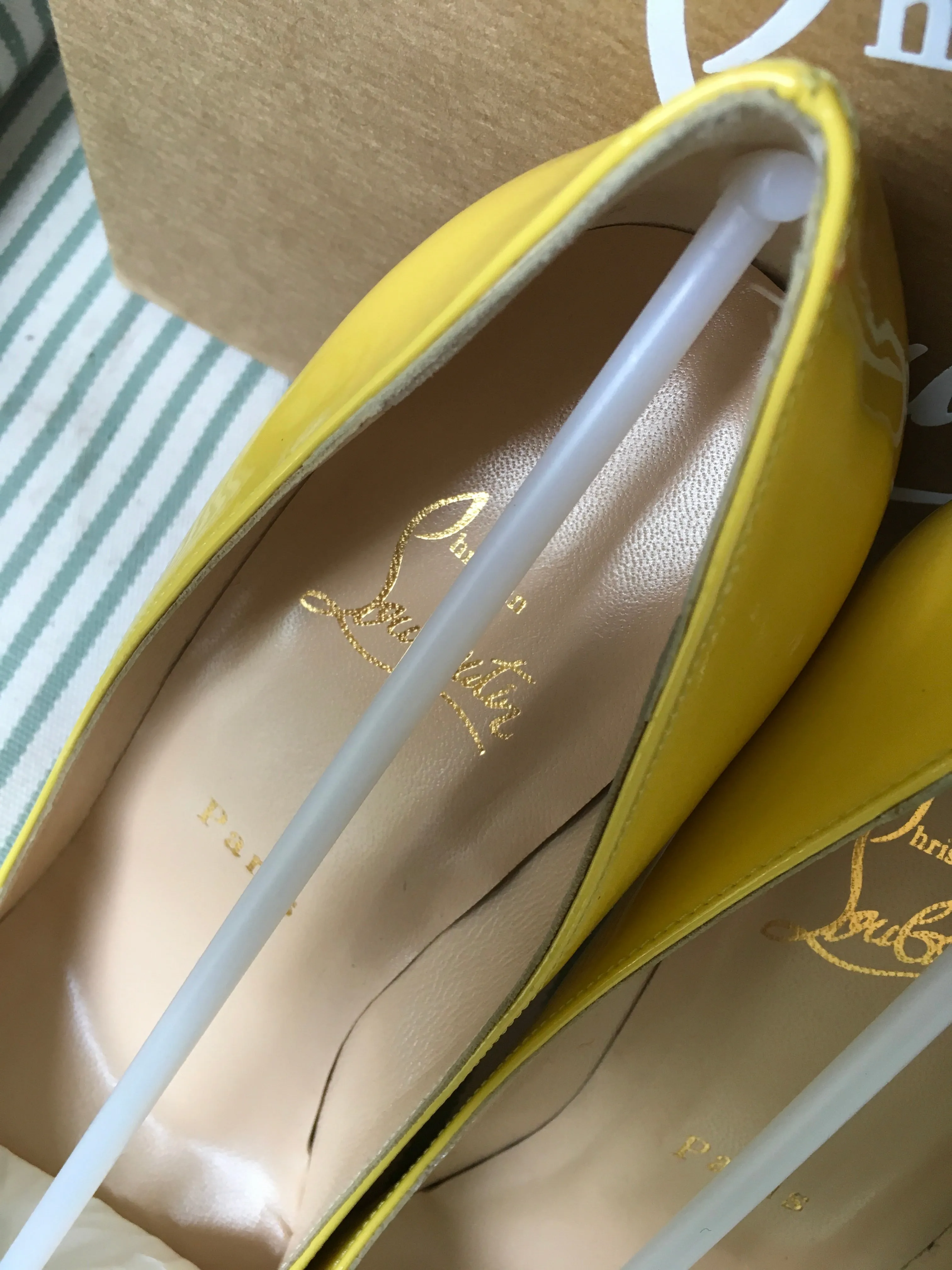 Christian Louboutin You You 85 Patent Calf Leather Shoes Size 38 UK 5 US 8 Ladies