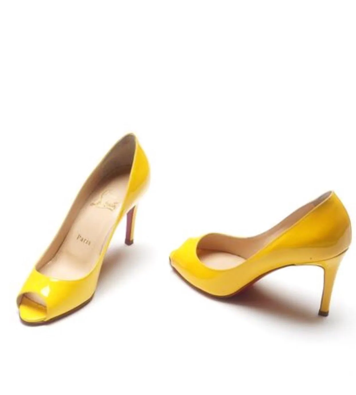 Christian Louboutin You You 85 Patent Calf Leather Shoes Size 38 UK 5 US 8 Ladies