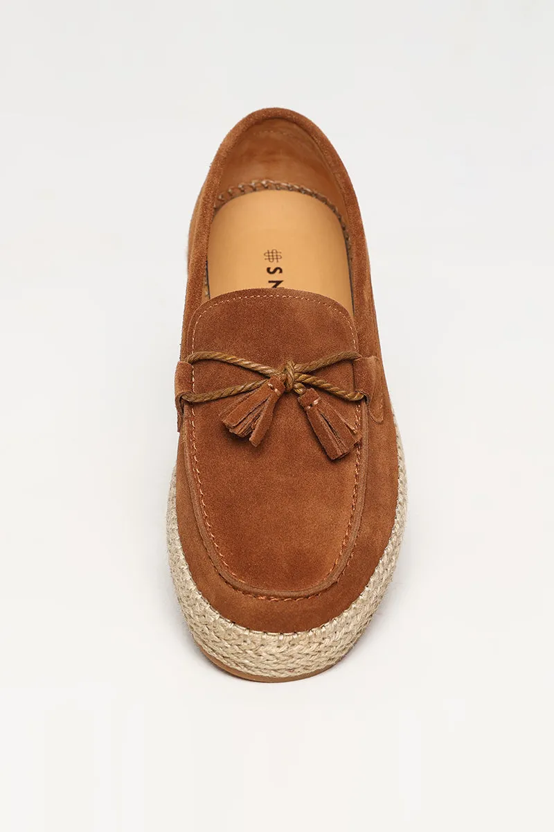 Classy Sand Brown Suede Espadrilles