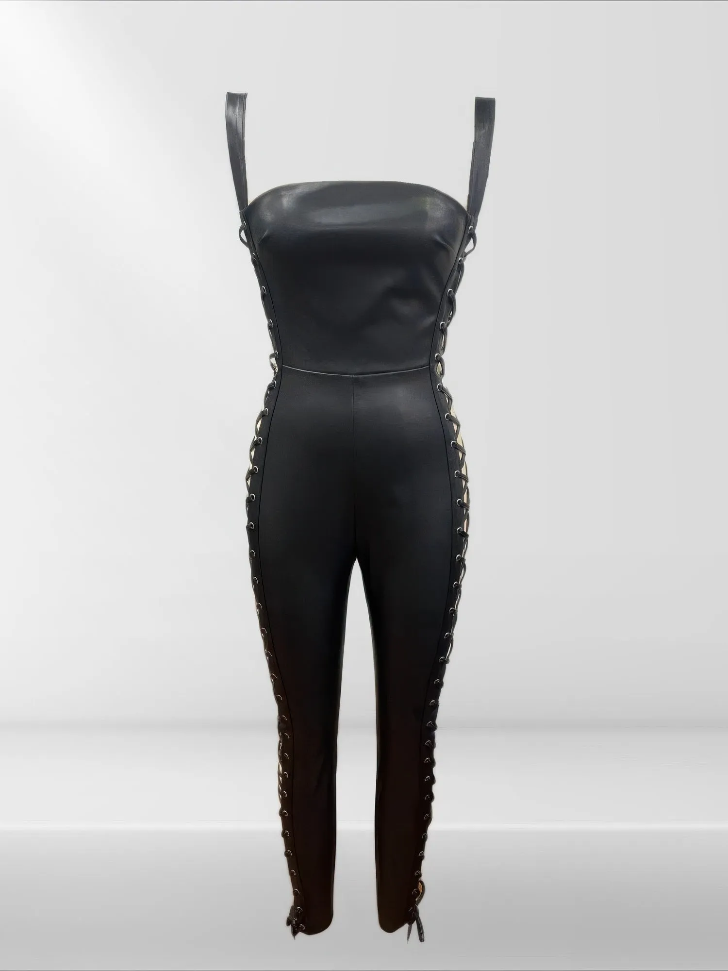 Faux Leather Jumpsuit