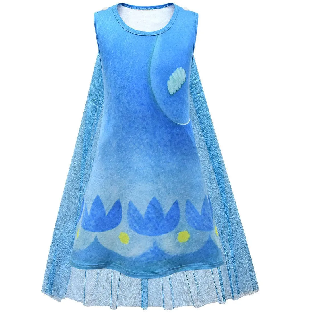 Girls stage performance dress Halloween party cosplay movie cartoon cute elf girl princess dress mesh cloak   wig set