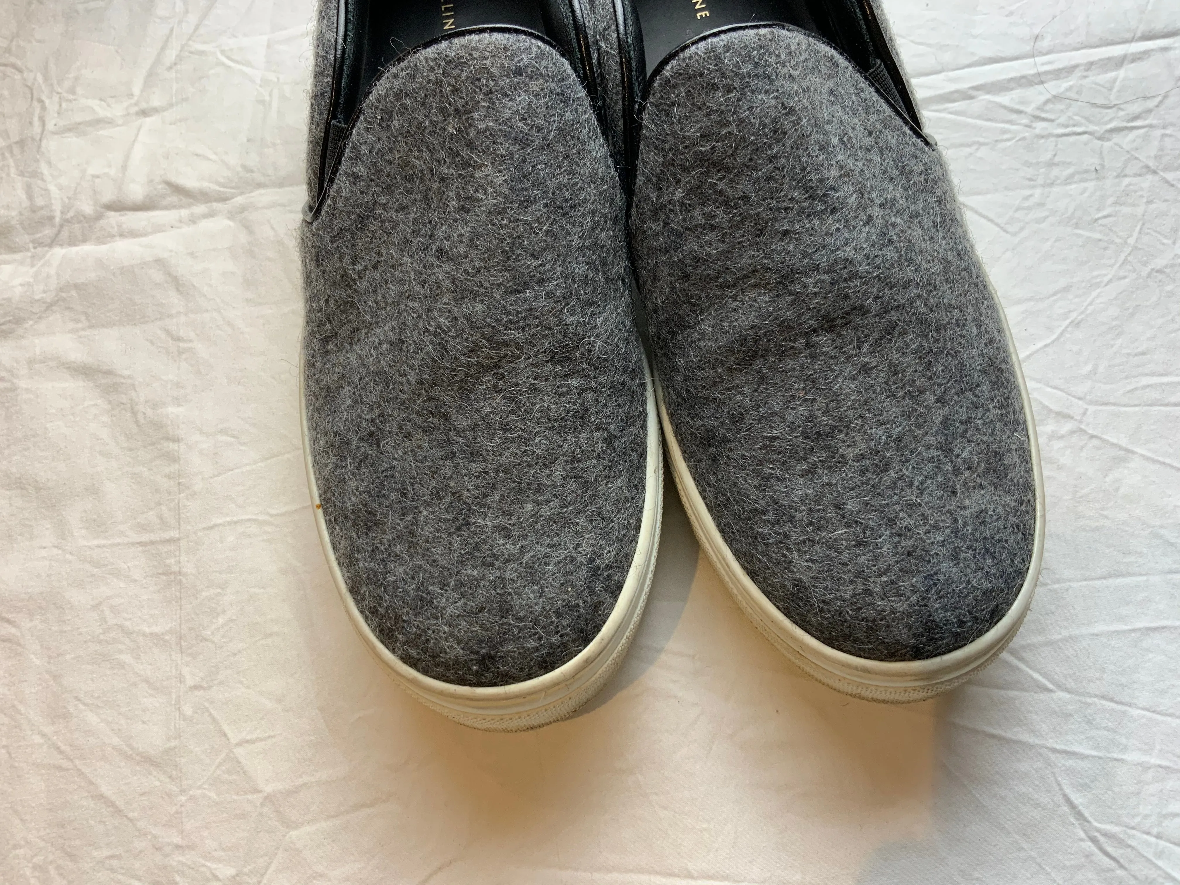 ICONIC CÉLINE Celine Phoebe Philo Grey Wool Espadrilles Shoes 37.5 UK 4.5 US 7.5 ladies
