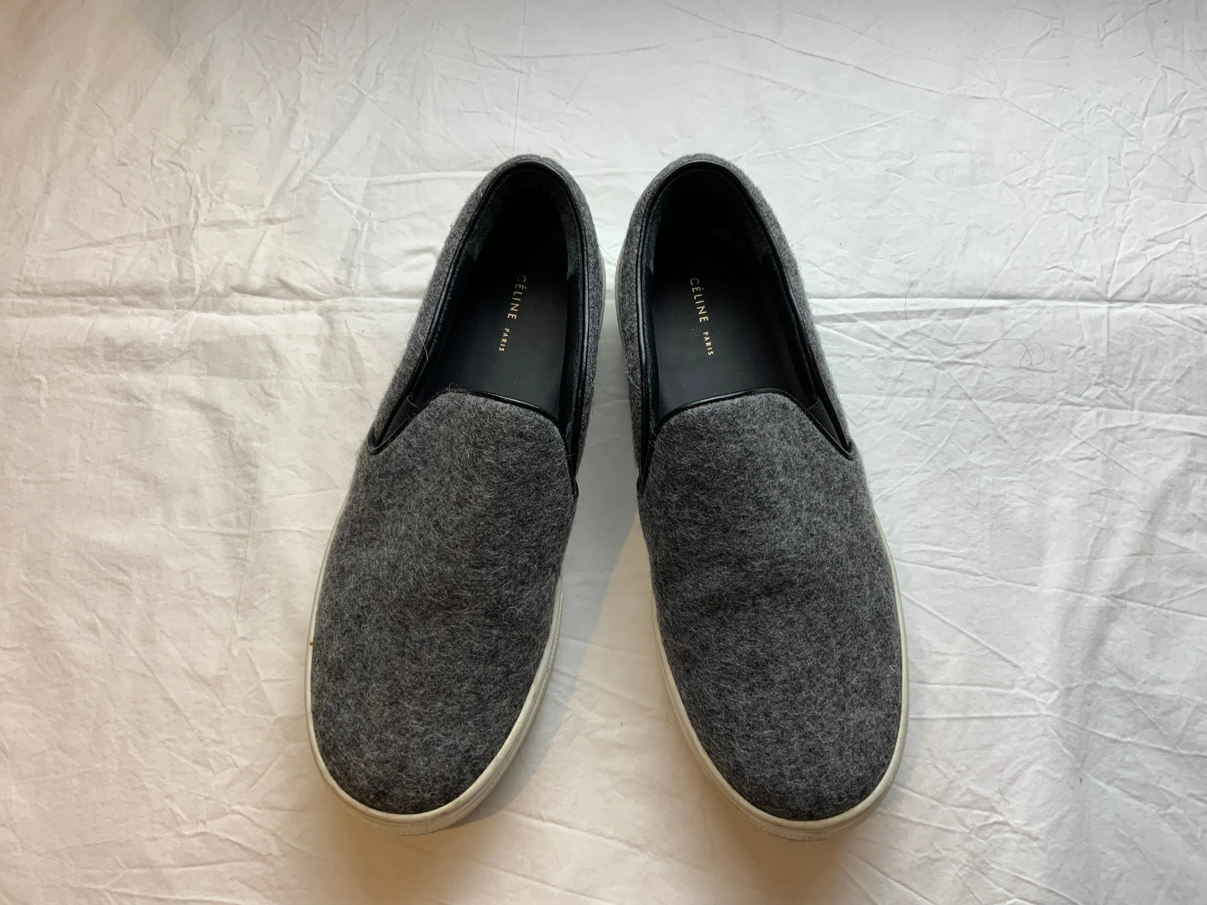 ICONIC CÉLINE Celine Phoebe Philo Grey Wool Espadrilles Shoes 37.5 UK 4.5 US 7.5 ladies