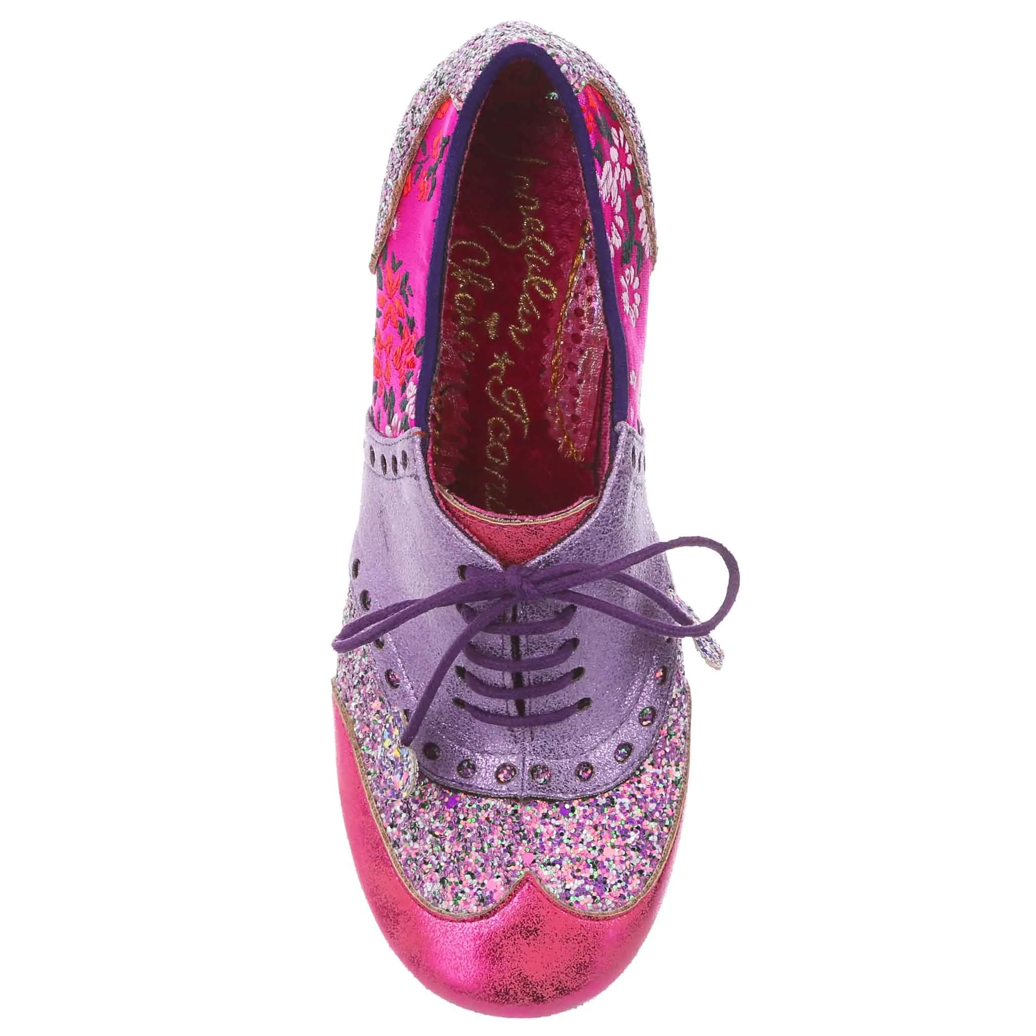 Irregular Choice Women's Clara Bow 3908-08 AG Lace Up Shoes Pink Lavender