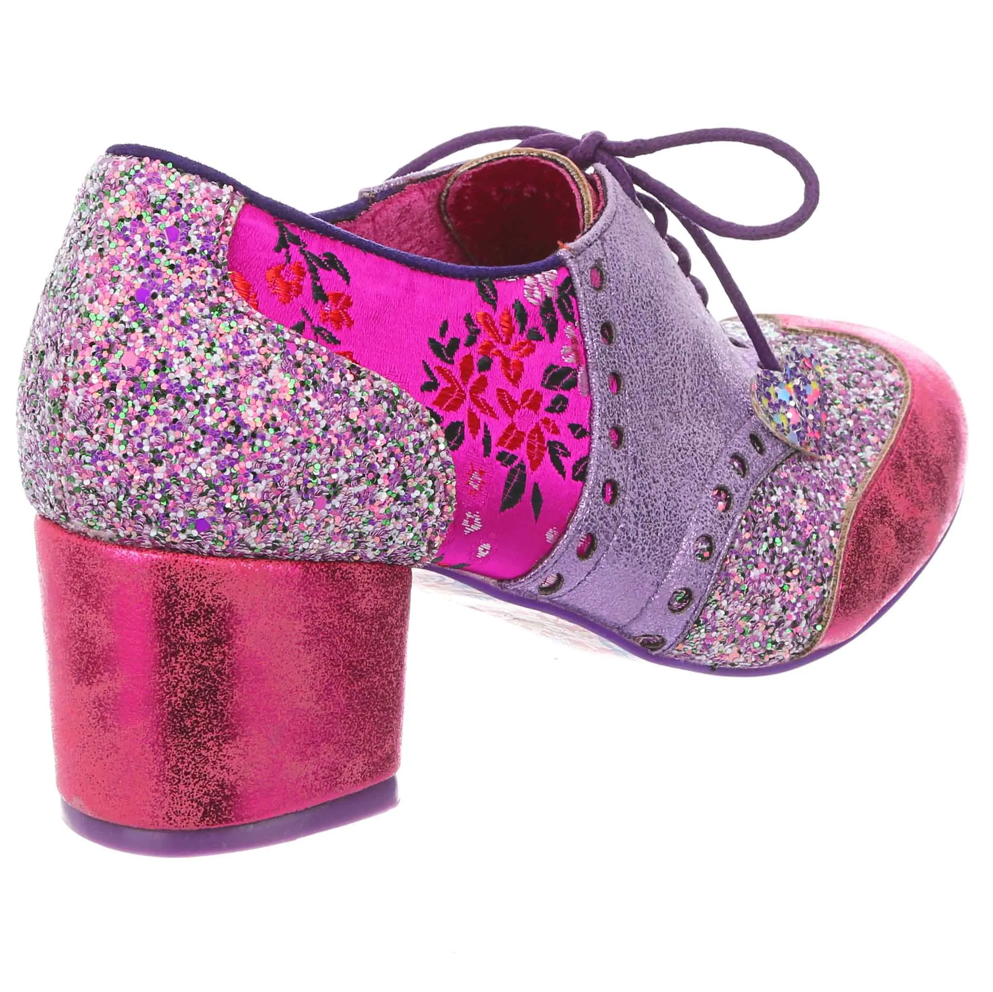 Irregular Choice Women's Clara Bow 3908-08 AG Lace Up Shoes Pink Lavender