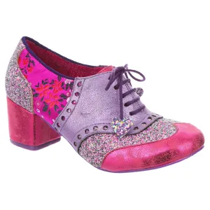 Irregular Choice Women's Clara Bow 3908-08 AG Lace Up Shoes Pink Lavender