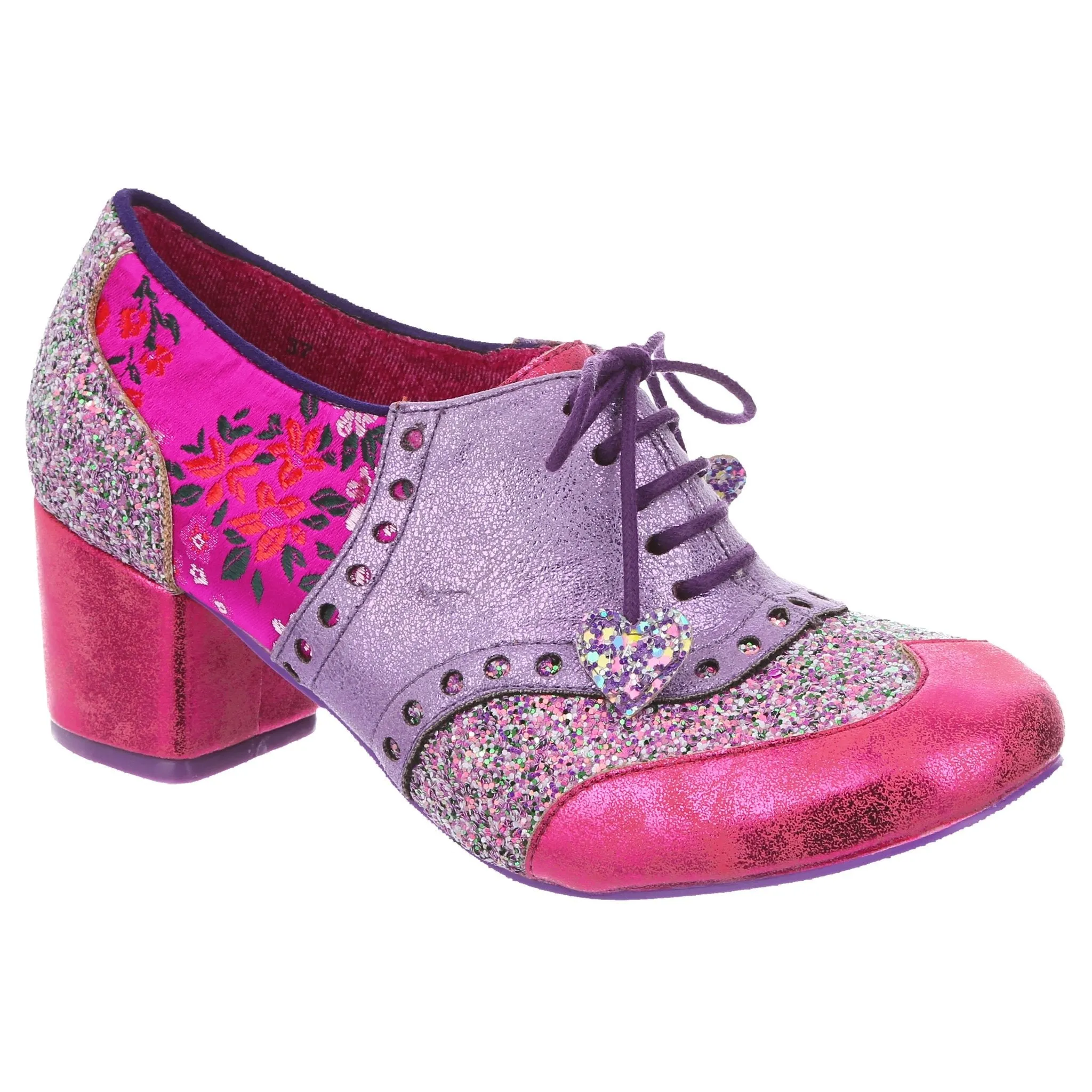 Irregular Choice Women's Clara Bow 3908-08 AG Lace Up Shoes Pink Lavender