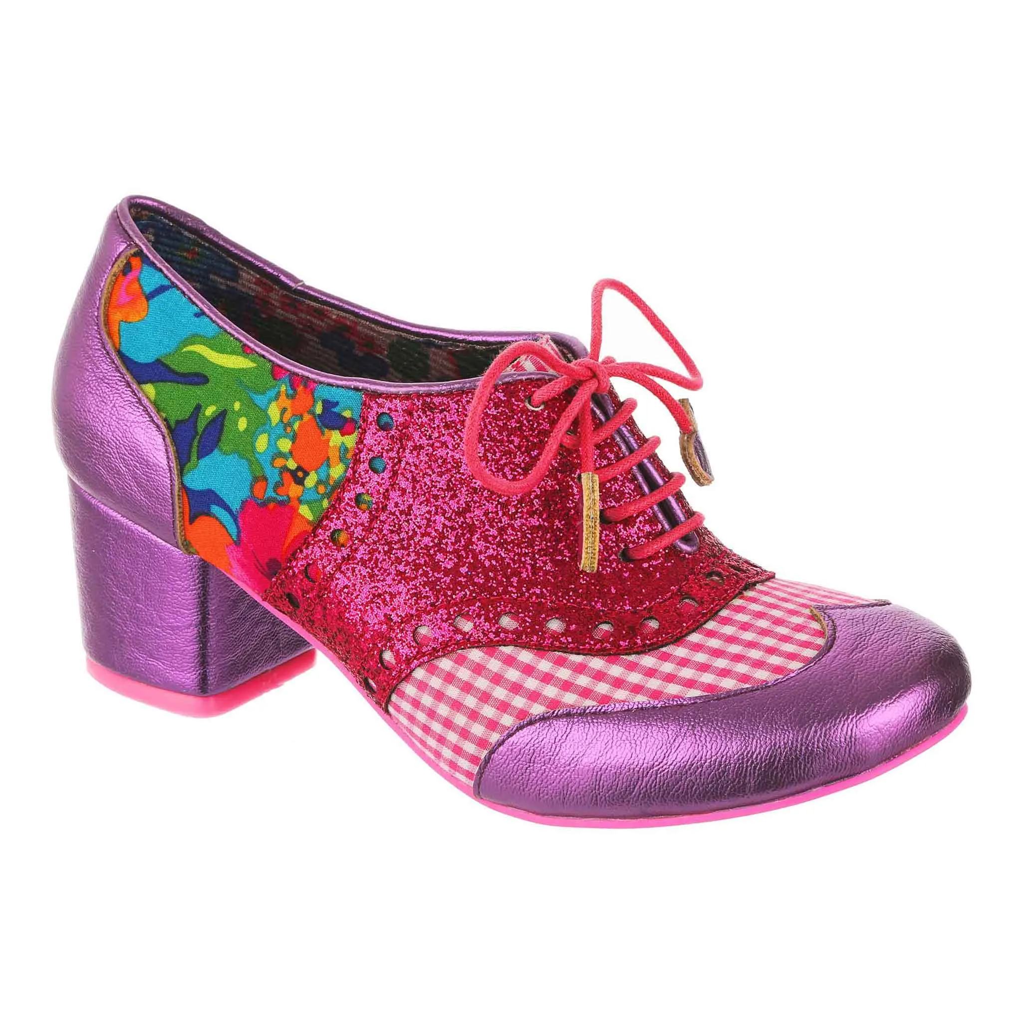 Irregular Choice Women's Clara Bow 3908-08 AJ Lace Up Shoes Pink