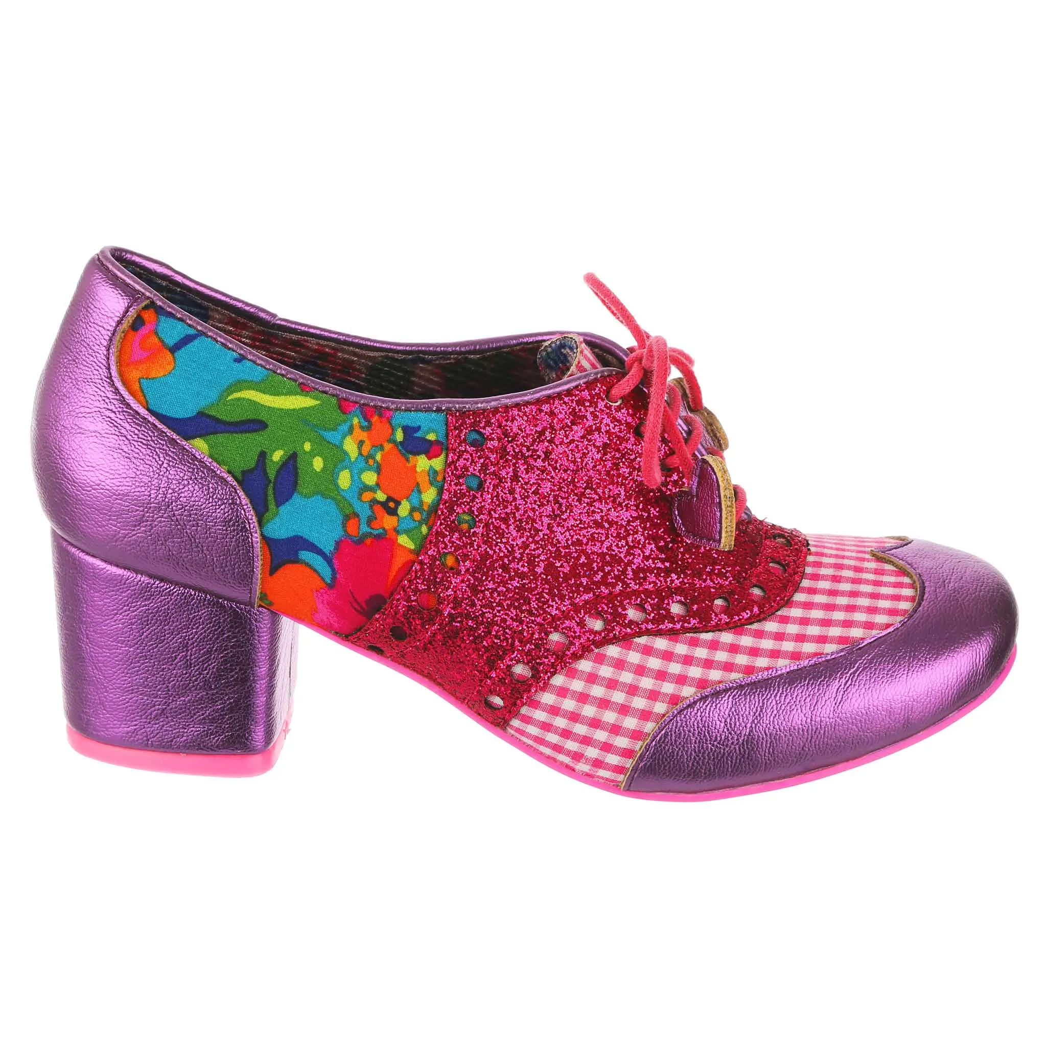 Irregular Choice Women's Clara Bow 3908-08 AJ Lace Up Shoes Pink