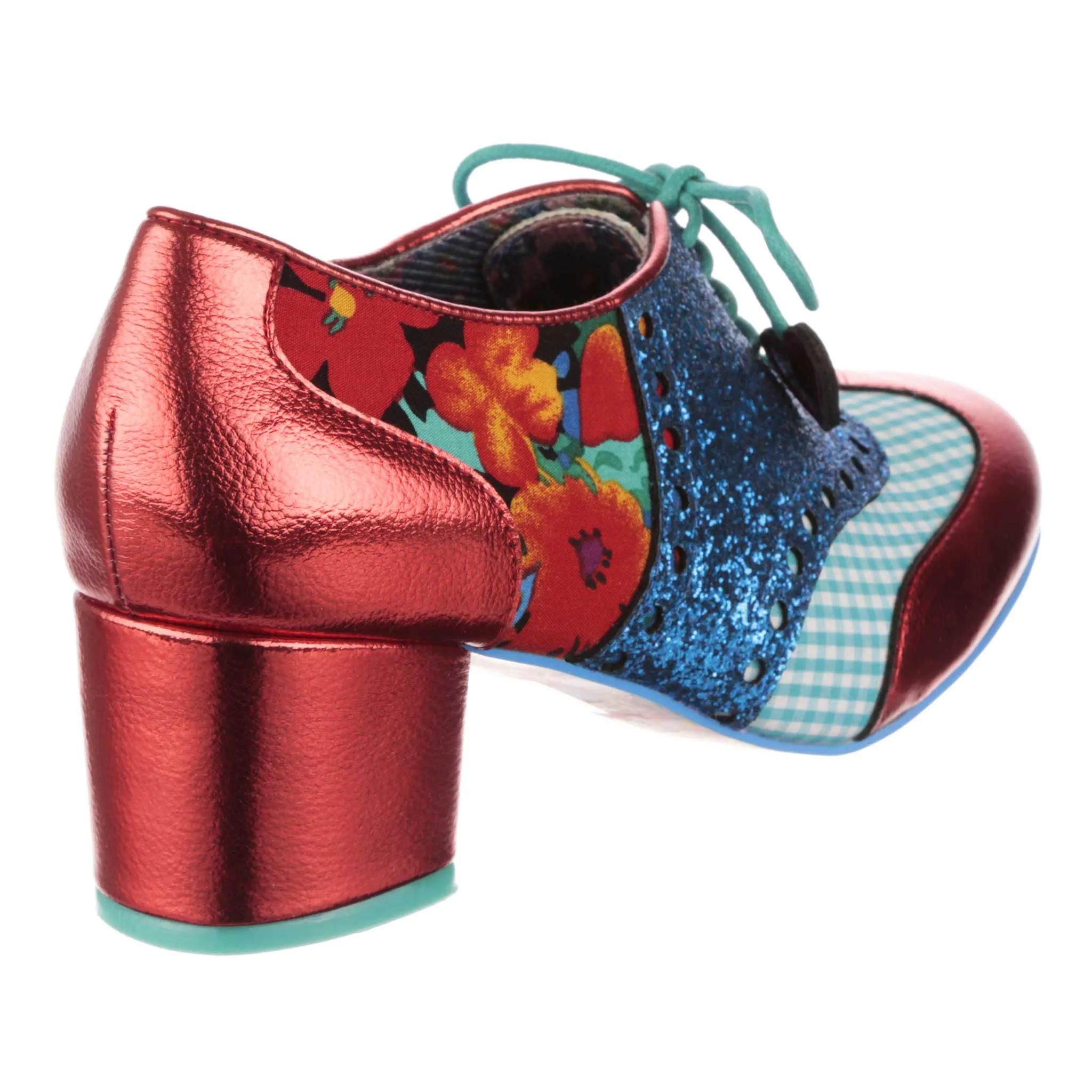 Irregular Choice Women's Clara Bow 3908-08 AK Lace Up Shoes Blue/Red