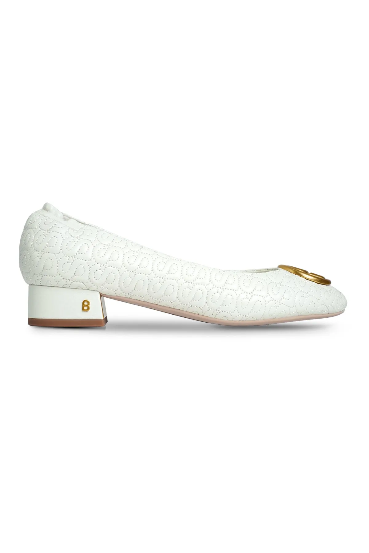 Luna Block Heels - White