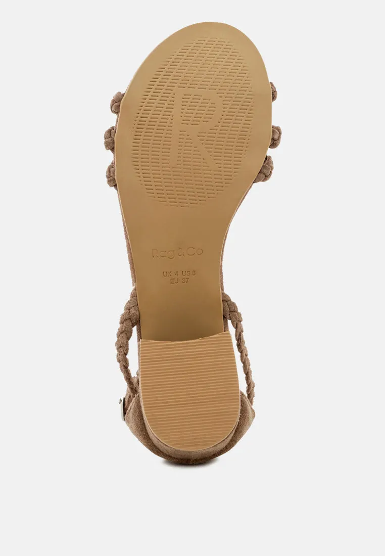 NICOLA Taupe Block Heel Sandal