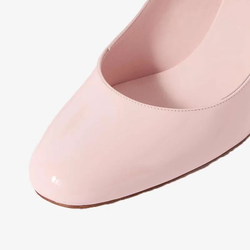 Pastel Pink Patent Leather Slingback Pump