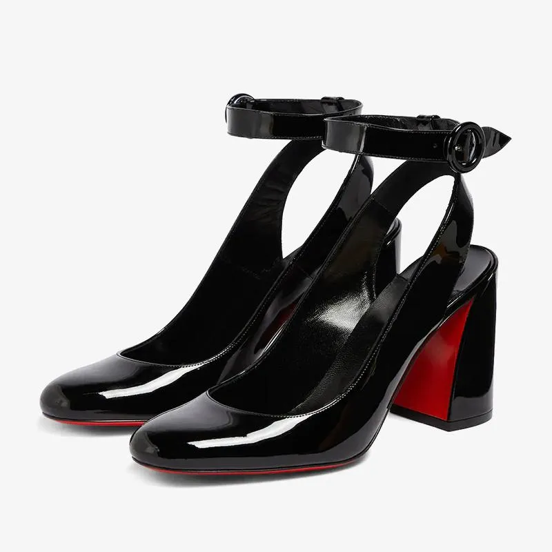 Patentr Slingback Pumps 80mm Block Heel