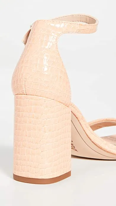 Sam Edelman Daniella Peach Croco Fashion Open Toe Ankle Strap Heeled Sandals