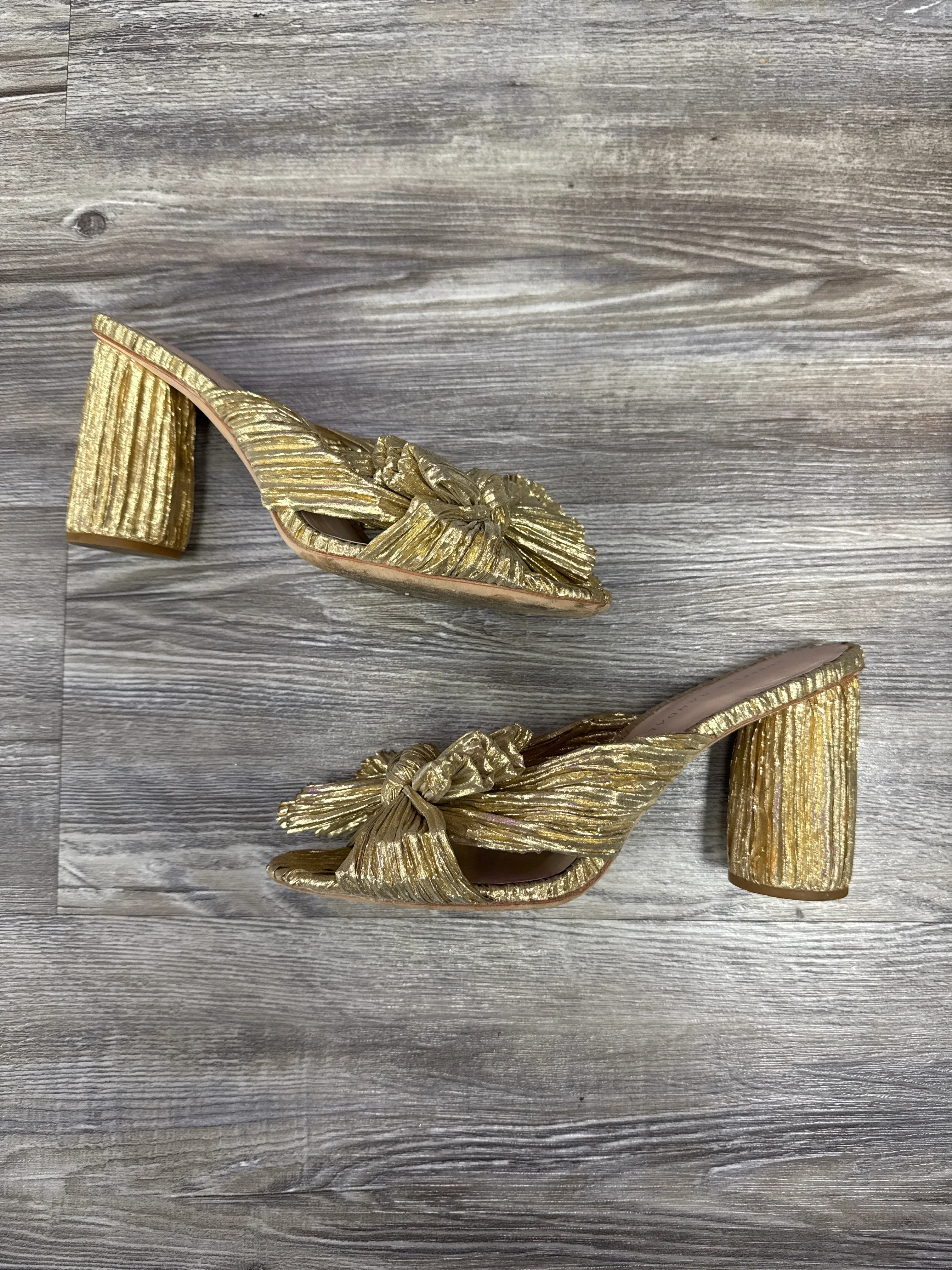 Sandals Heels Block By Loeffler Randall In Gold, Size: 8.5