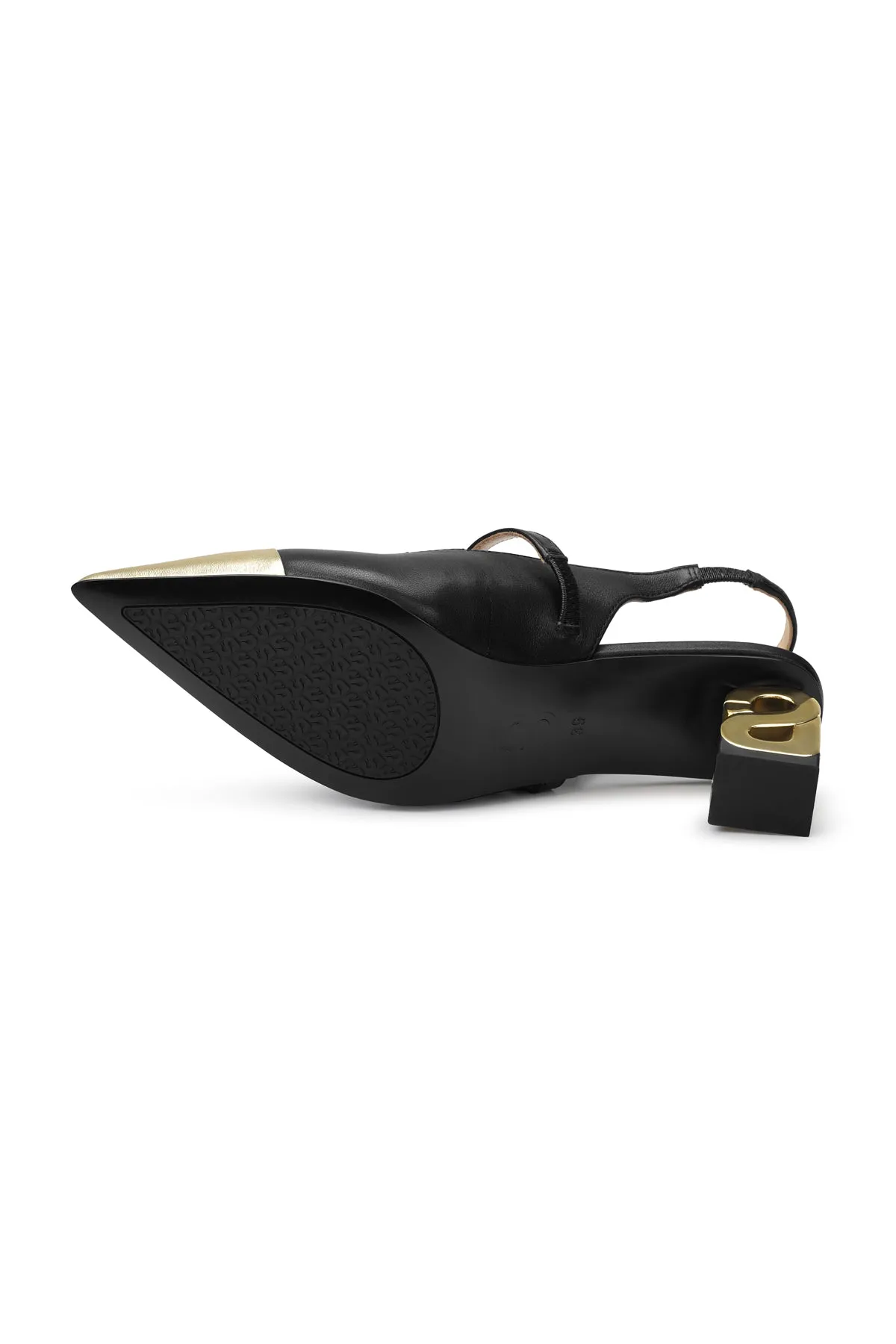 The Be Two-Tone Heels - Black/Gold