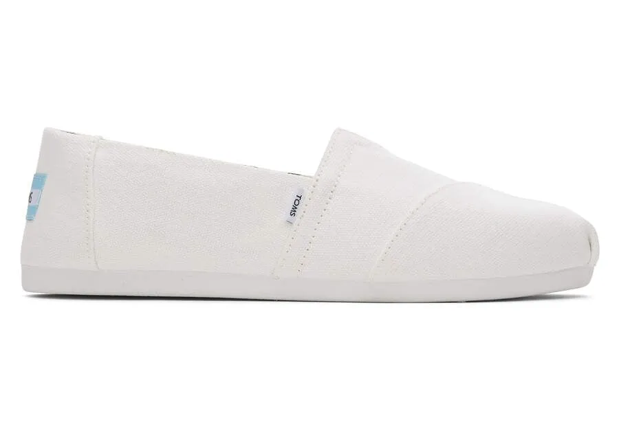 TOMS Womens Alpargata Recycled Cotton Espadrille - White