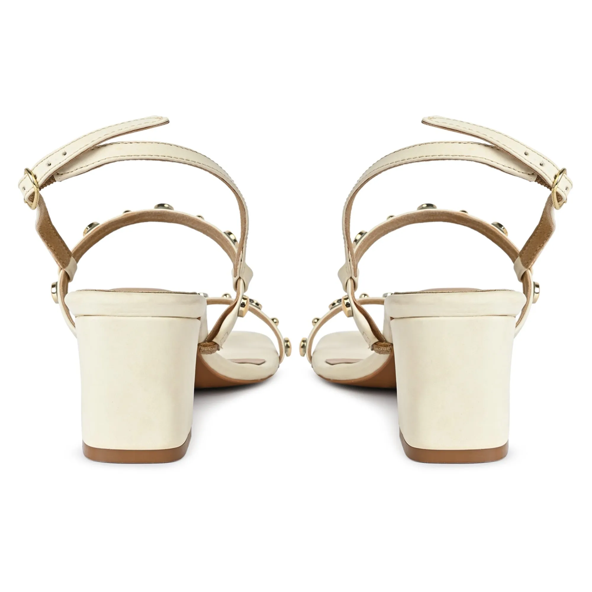 Urban Rivet Heels - Cream