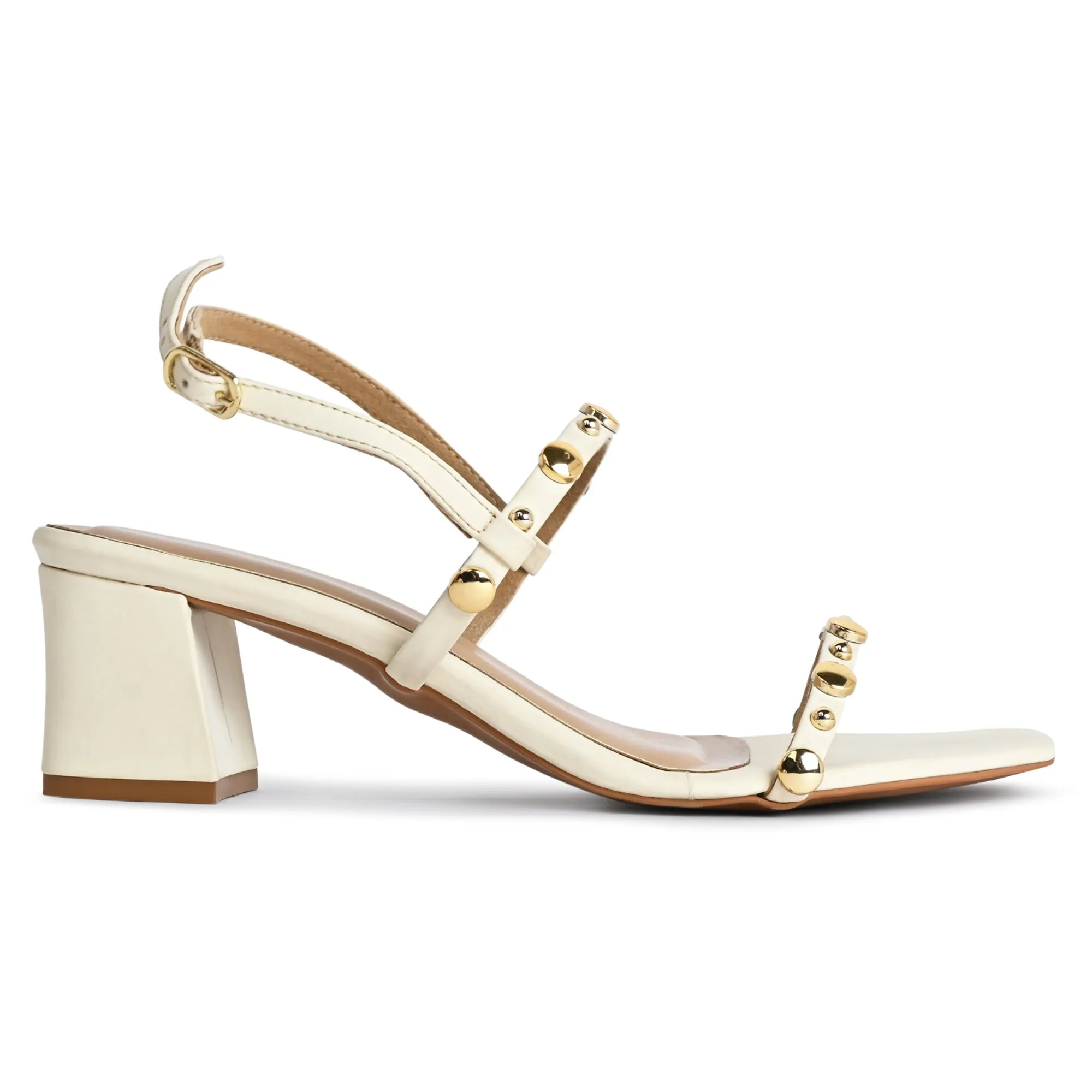Urban Rivet Heels - Cream
