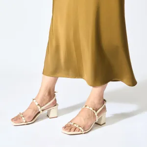 Urban Rivet Heels - Cream