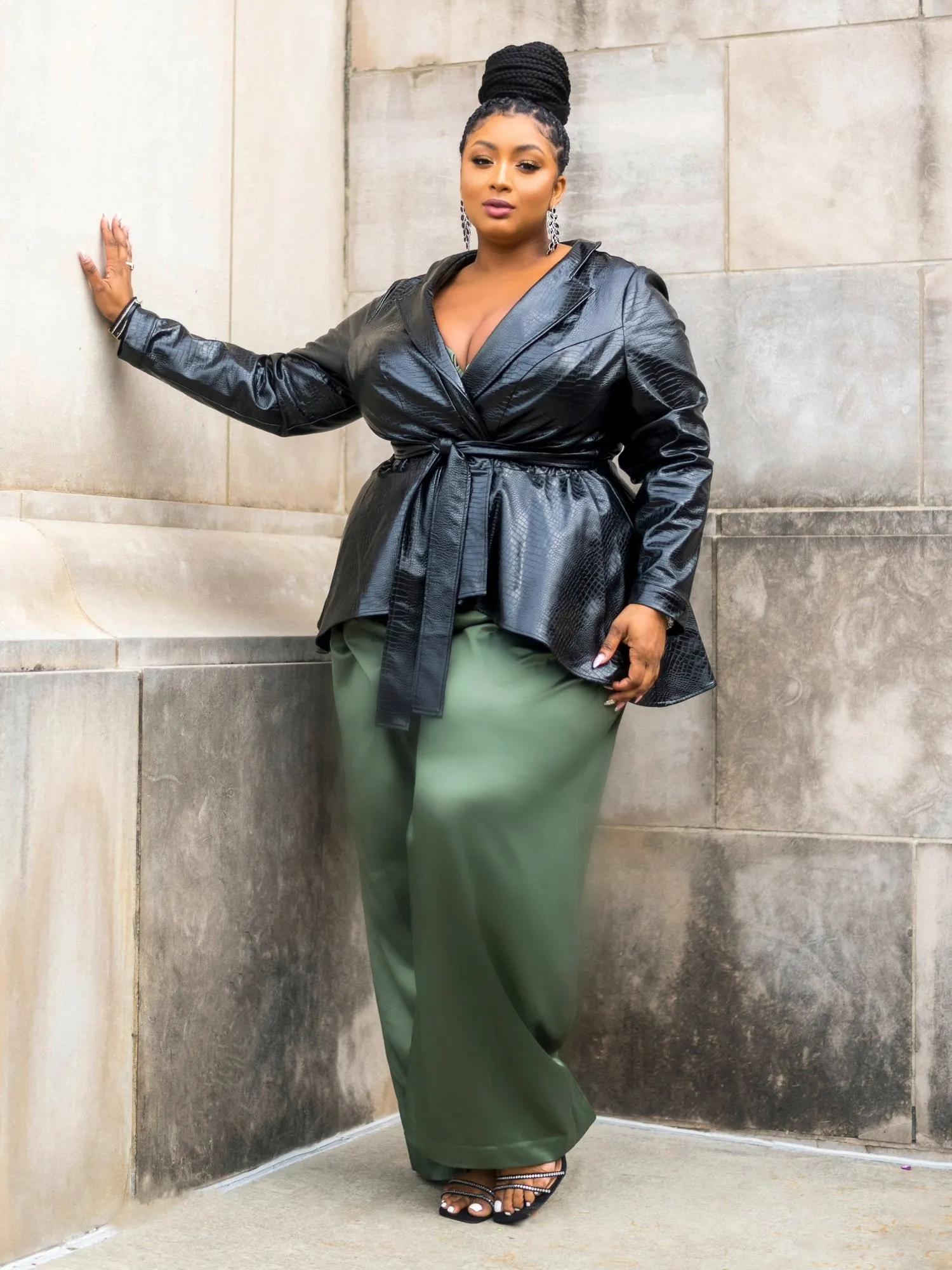 Viper Faux Leather Peplum Jacket - FTF LAB 007: Nzinga Imani