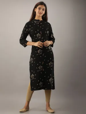 Women Printed Viscose Rayon Straight Kurta