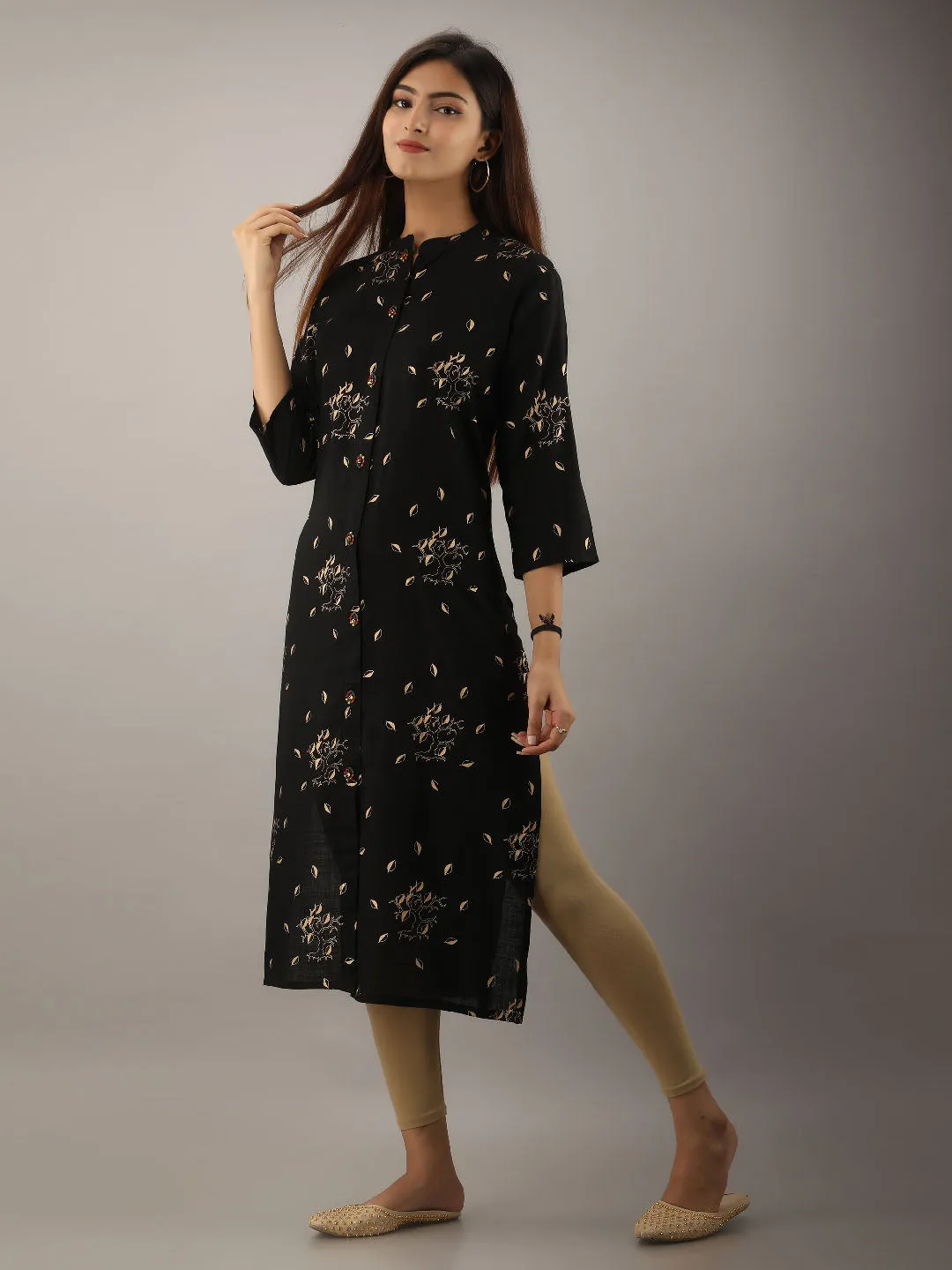 Women Printed Viscose Rayon Straight Kurta