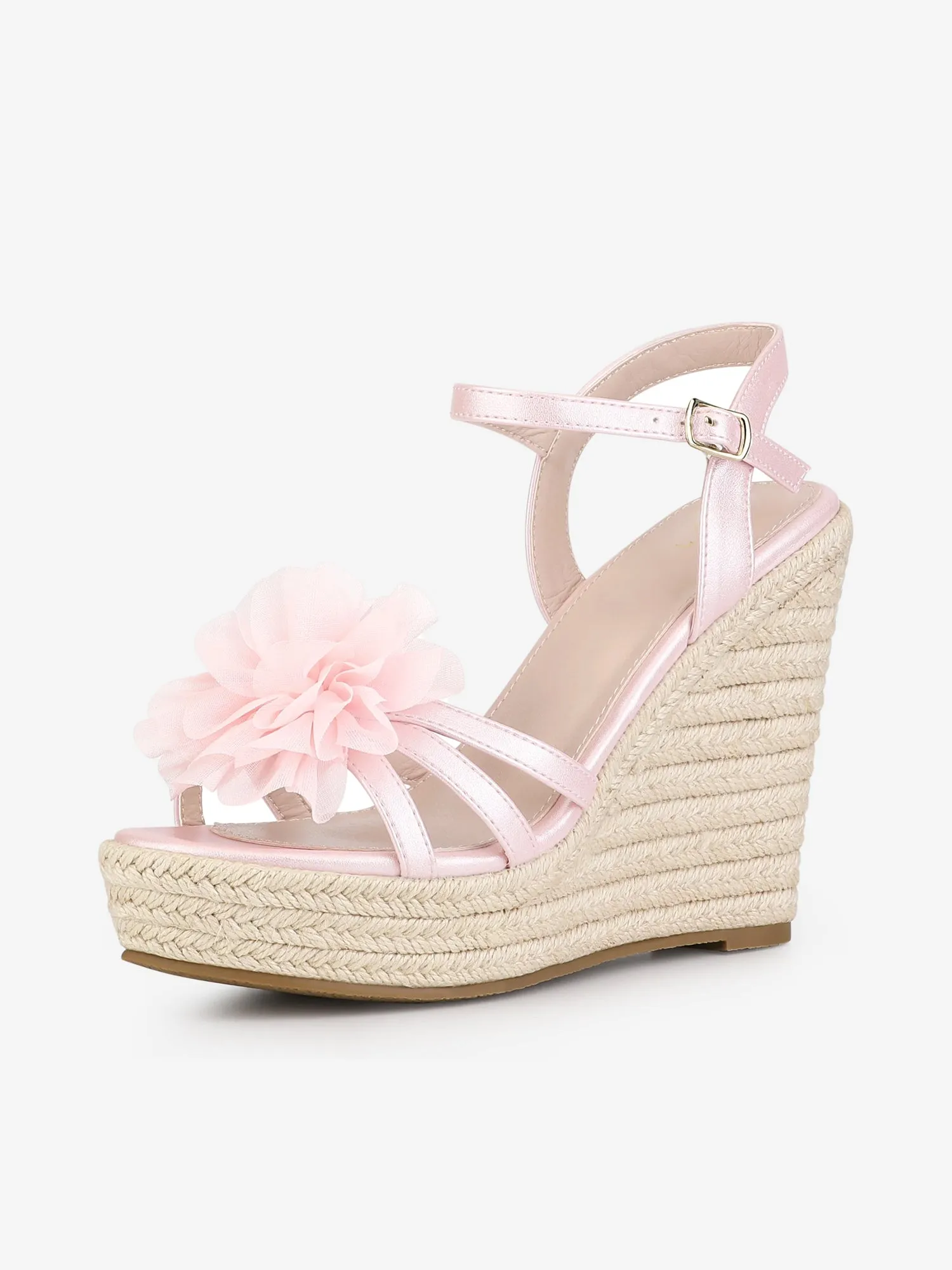 Women's Flower Platform Espadrilles Wedge Heel Sandals