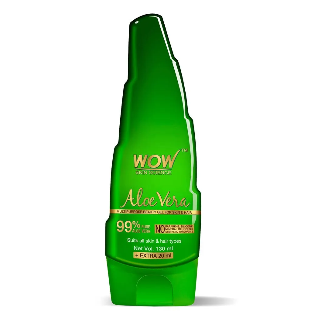 WOW Skin Science Aloe Vera Multipurpose Beauty Gel for Skin and Hair - 130 ml   20 ml